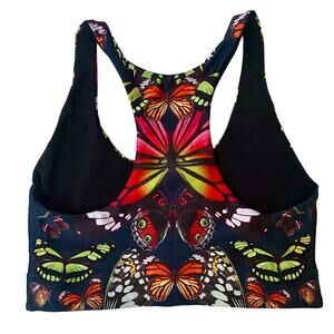 TEREZ L130558 Kaleidofly Pop Duoknit Butterfly Reversible Sports Bra Size Small